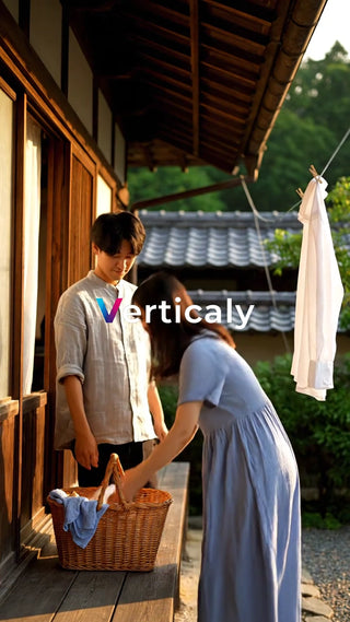 洗濯カゴと二人