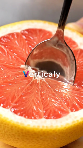 グレープフルーツを食べる