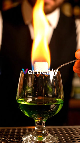 炎が揺らめくアブサン