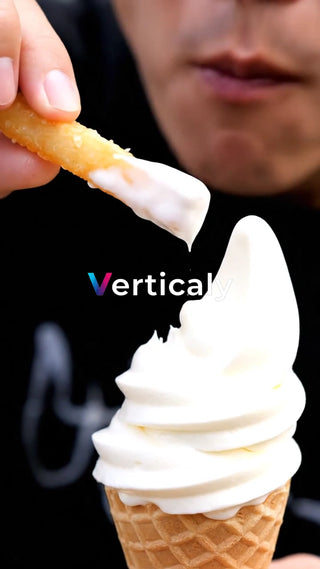 ソフトクリームを食べる瞬間