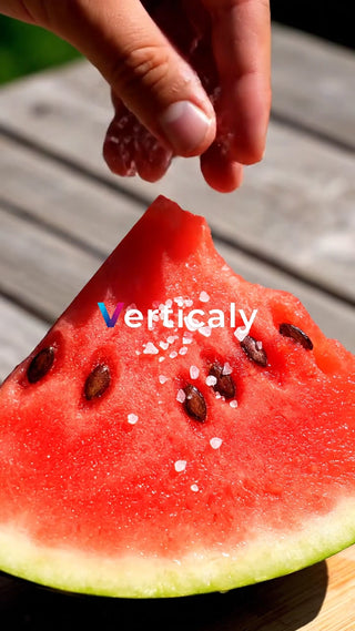 スイカに塩を振る