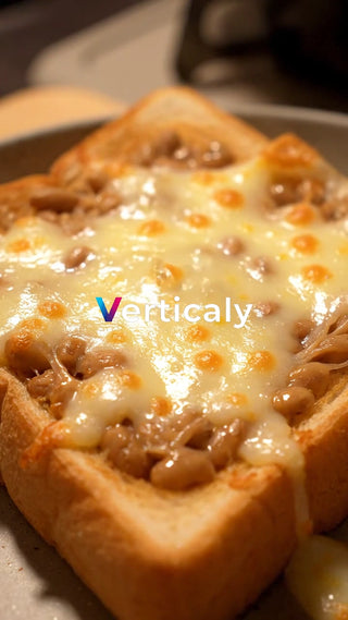 チーズと豆のトースト