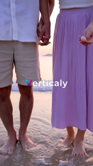 海辺を歩くカップル、夕暮れ時