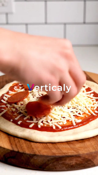 ピザにペパロニをトッピング