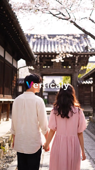 手をつなぎ歩く二人