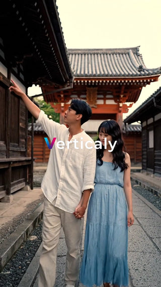 古都の散歩、二人で手をつないで