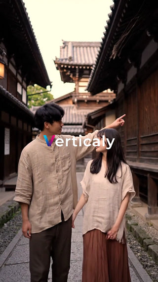 古都散策、二人で寄り添う