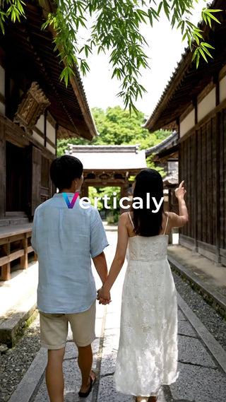 古都散策、手をつないで