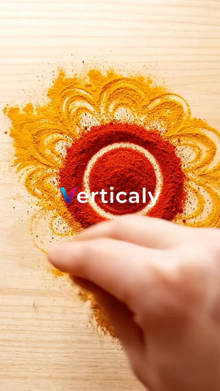 スパイスアート、鮮やかな色彩