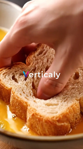 パンを卵液に浸す