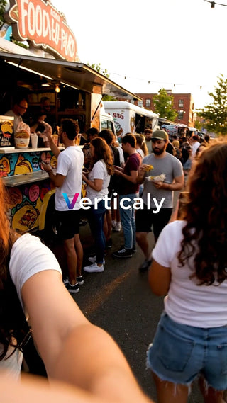 フードトラック、賑わう夕暮れ