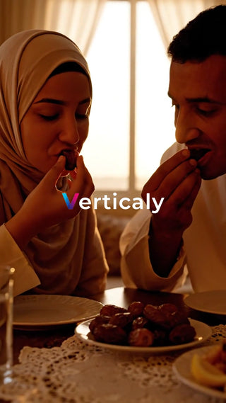 デーツを食べる二人