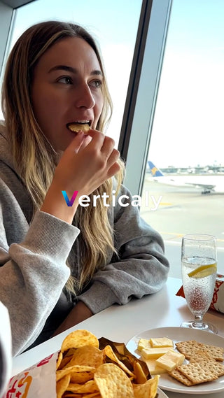 空港カフェでの休憩、食事