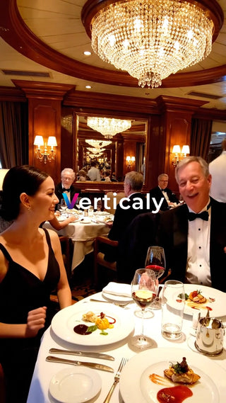 優雅なディナー、会話弾む