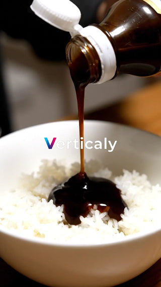 ご飯にソースをかける