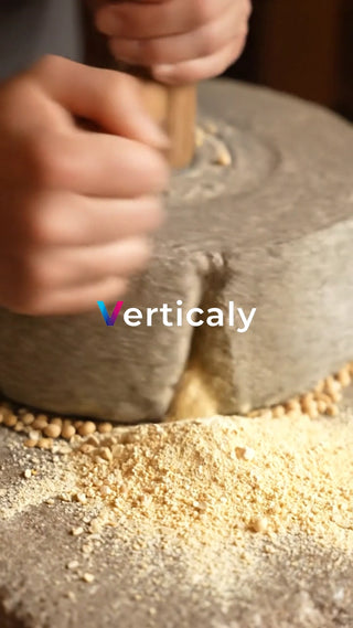 石臼で挽く、手作りの粉