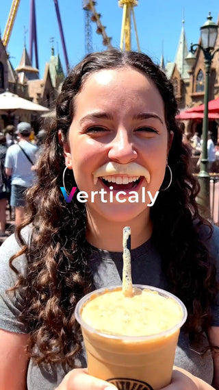 笑顔で飲む、カフェのドリンク