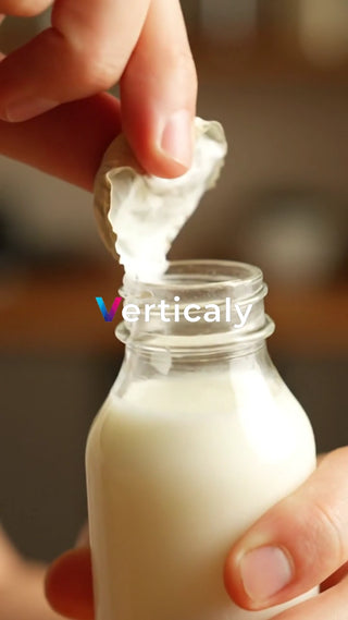 ミルク瓶を開ける瞬間