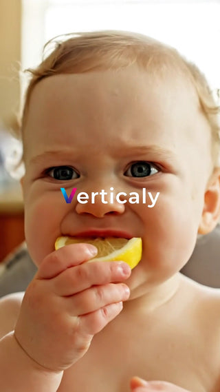 レモンを食べる赤ちゃん