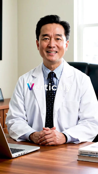 医師の笑顔、オフィスにて