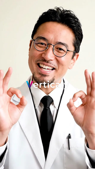 眼鏡姿の医師、OKサイン