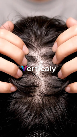 頭皮をケアする女性