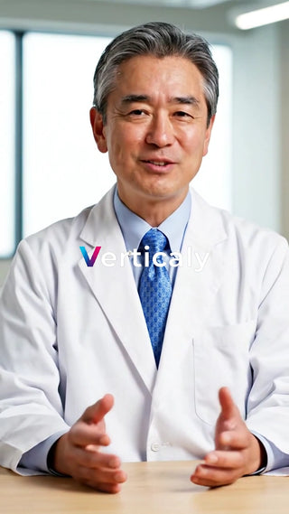 医師の優しい笑顔、医療の未来