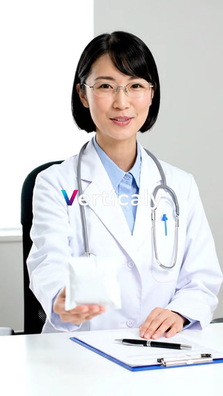 医師、薬を差し出す