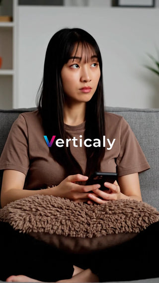 スマホを触る女性、日差しの中