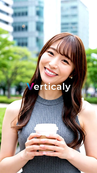 笑顔でコーヒーを飲む女性