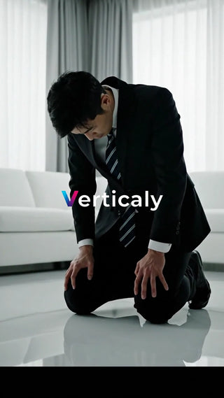 膝をつくスーツ姿の男性