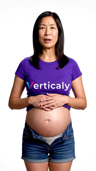 妊婦、デニムを緩める