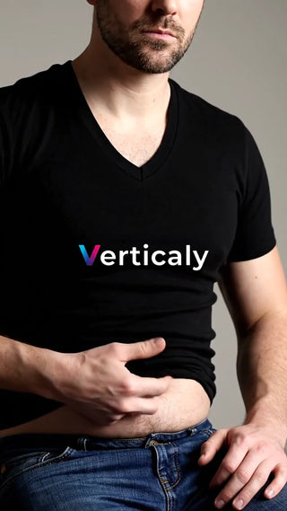 お腹を気にする男性