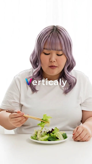 サラダを食べる女性