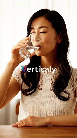 水を飲む女性、潤いをチャージ