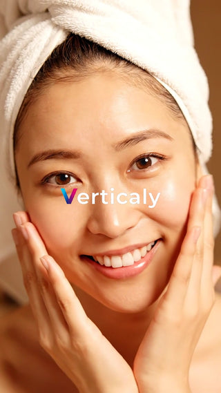 美肌ケア、笑顔が輝く女性