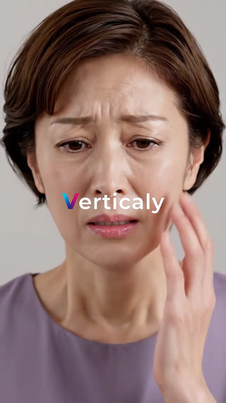 悩む女性、頬に手を当てる