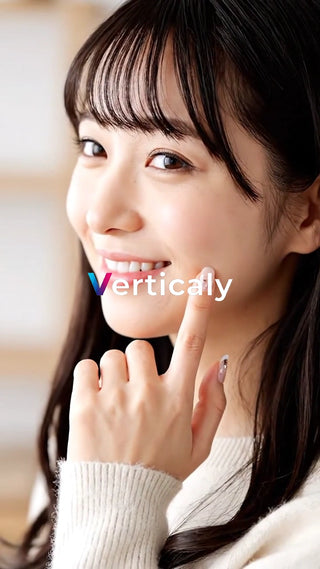 頬に触れる、女性の笑顔