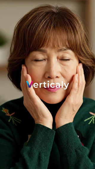 頬に手を当てる女性