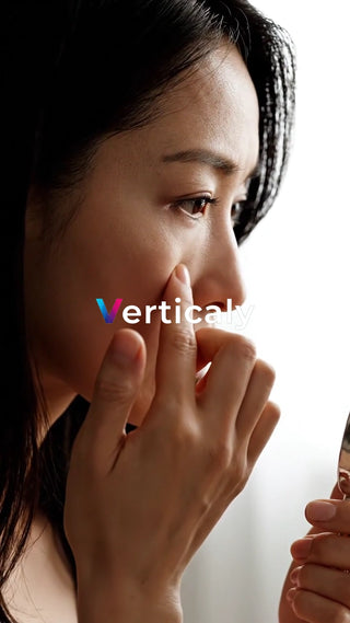 頬に手を当てる女性、悩み顔