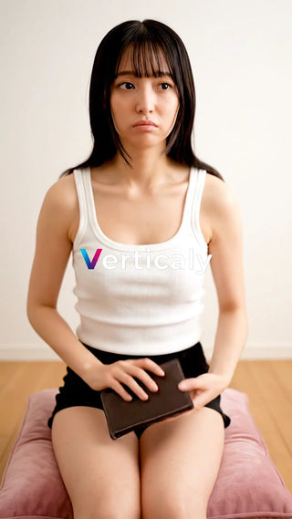 困った表情の女性、財布を