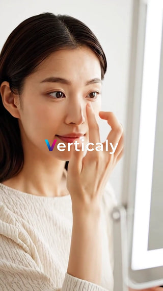 目元を触る女性、美肌ケア