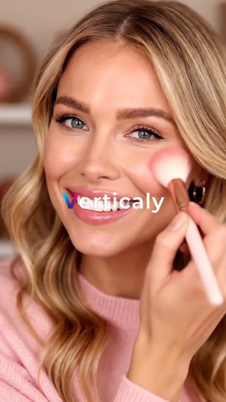 頬を染める、笑顔の女性