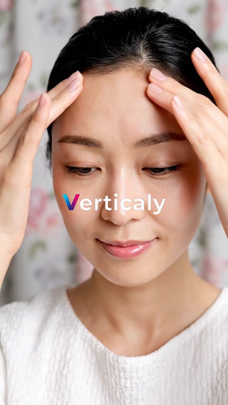 顔をマッサージする女性