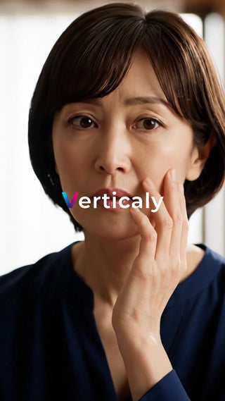 頬に手を添える女性