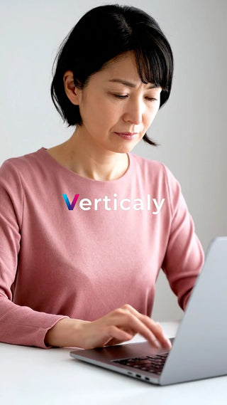 PCに向かう女性、悩み顔