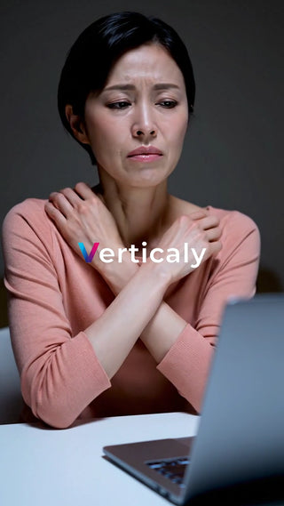 肩を揉む女性、疲労困憊