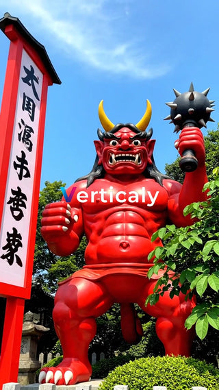 巨大な鬼の像、迫力満点