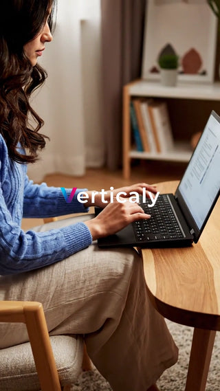 PC作業、集中する女性