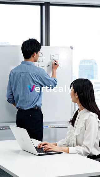 打ち合わせ中の男女、PC作業